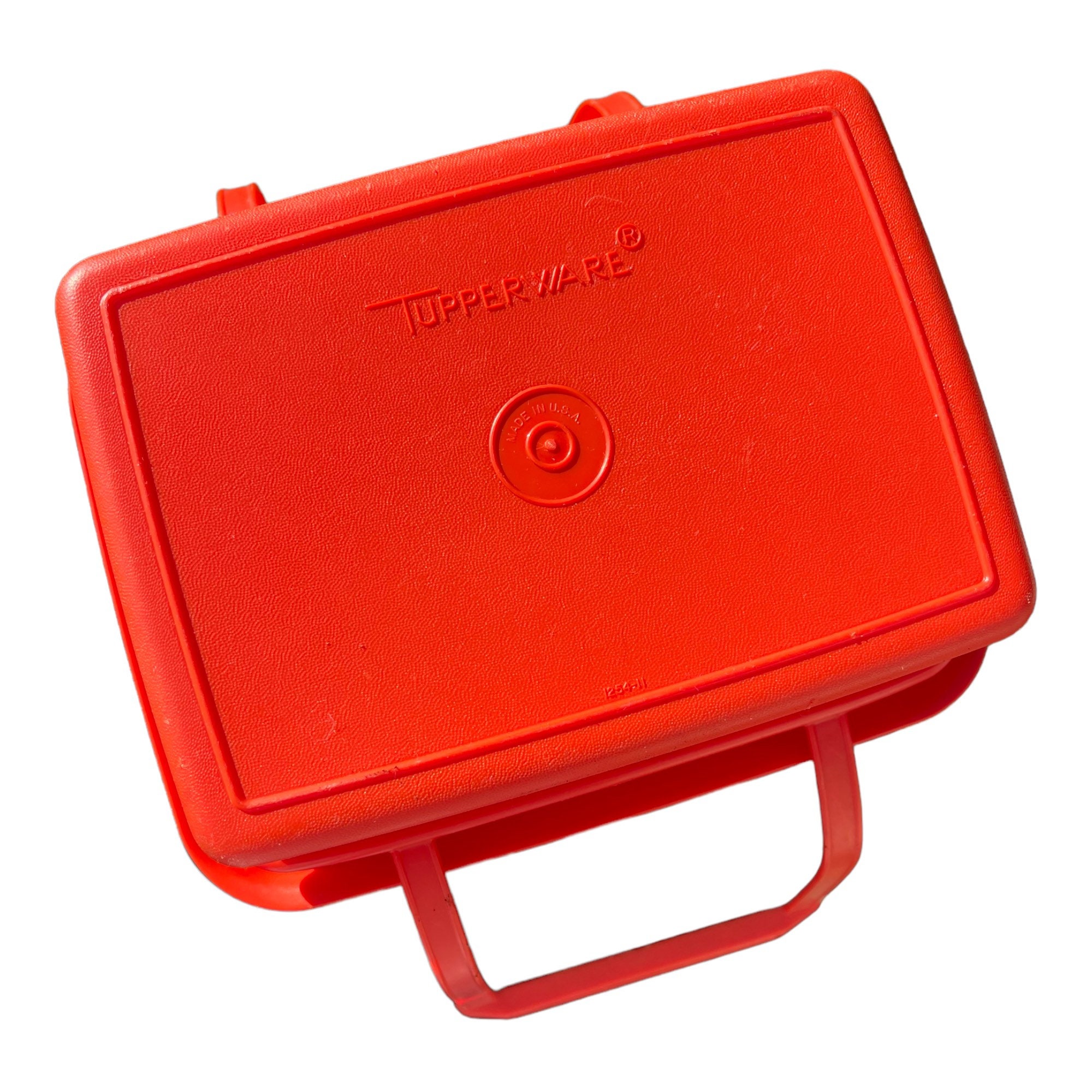 Vintage French Tupperware Bright Orange Lunch Box with Handle, Retro 1970s  Sandwich Holder for Child, Kids Meal Container from France