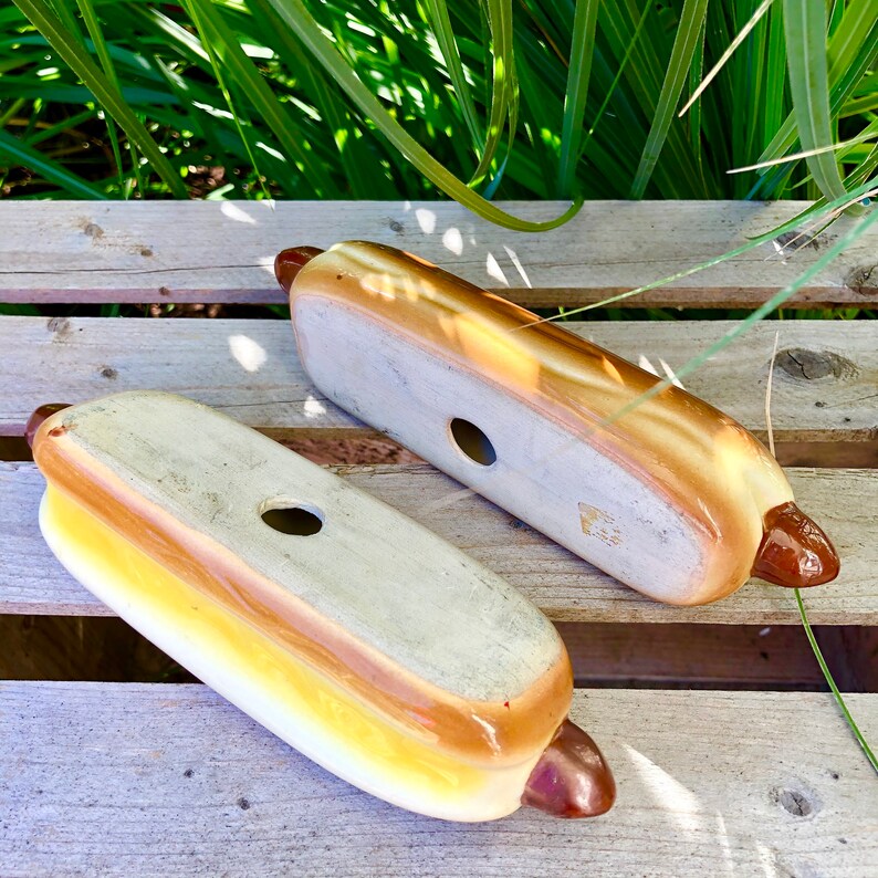 Vintage 1970s Kitschy Ceramic Hot Dog in a Bun Salt and Etsy