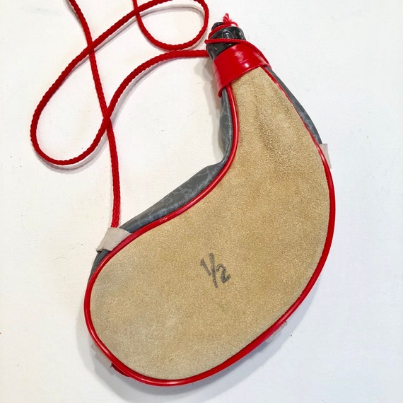 Vintage Bull Fighter Leather Water Pouch from Spain Gem