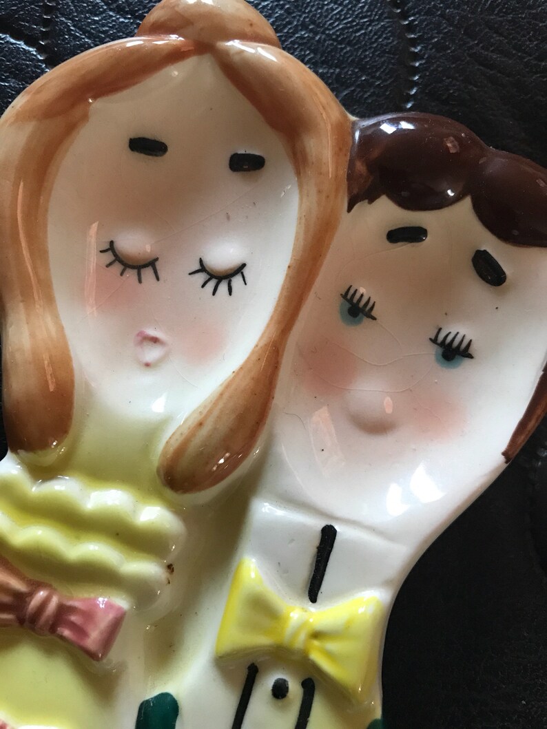 1560 Featuring Man and Woman Vintage 1960\u2019s Lefton Ceramic Double Spoon Rest No