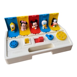 Vintage 1984 Playskool and Disney, Colorful Poppin’ Pals Teaching Toy Improving Motor Skills and Developmental Teaching/Learning Toy