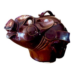 Vintage Pfaltzgraff Pig Cookie Jar: 1950s Brown Glazed Ceramic
