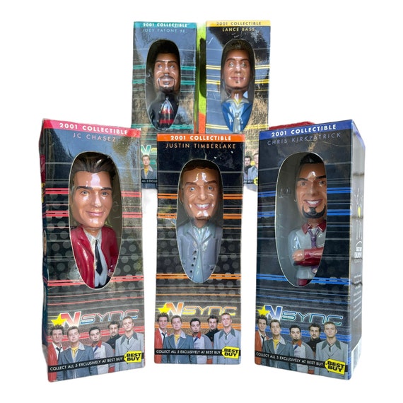 Vintage 2001 Set of Five Y2K NSYNC Bobble Head Dolls Etsy