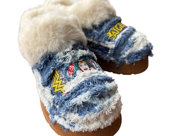 CLOGS Blue Zombie Distressed Denim Clogs. Denim Clogs – SIMA main image 3