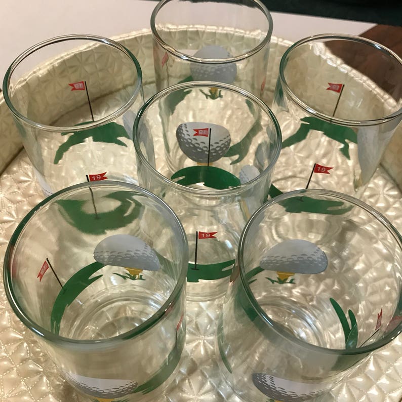 19th Hole Golf Themed Drinking Glasses Etsy