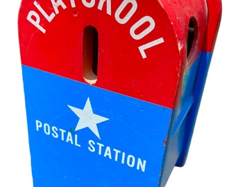 Vintage 1970's Wooden Playskool Postal Station Mailbox