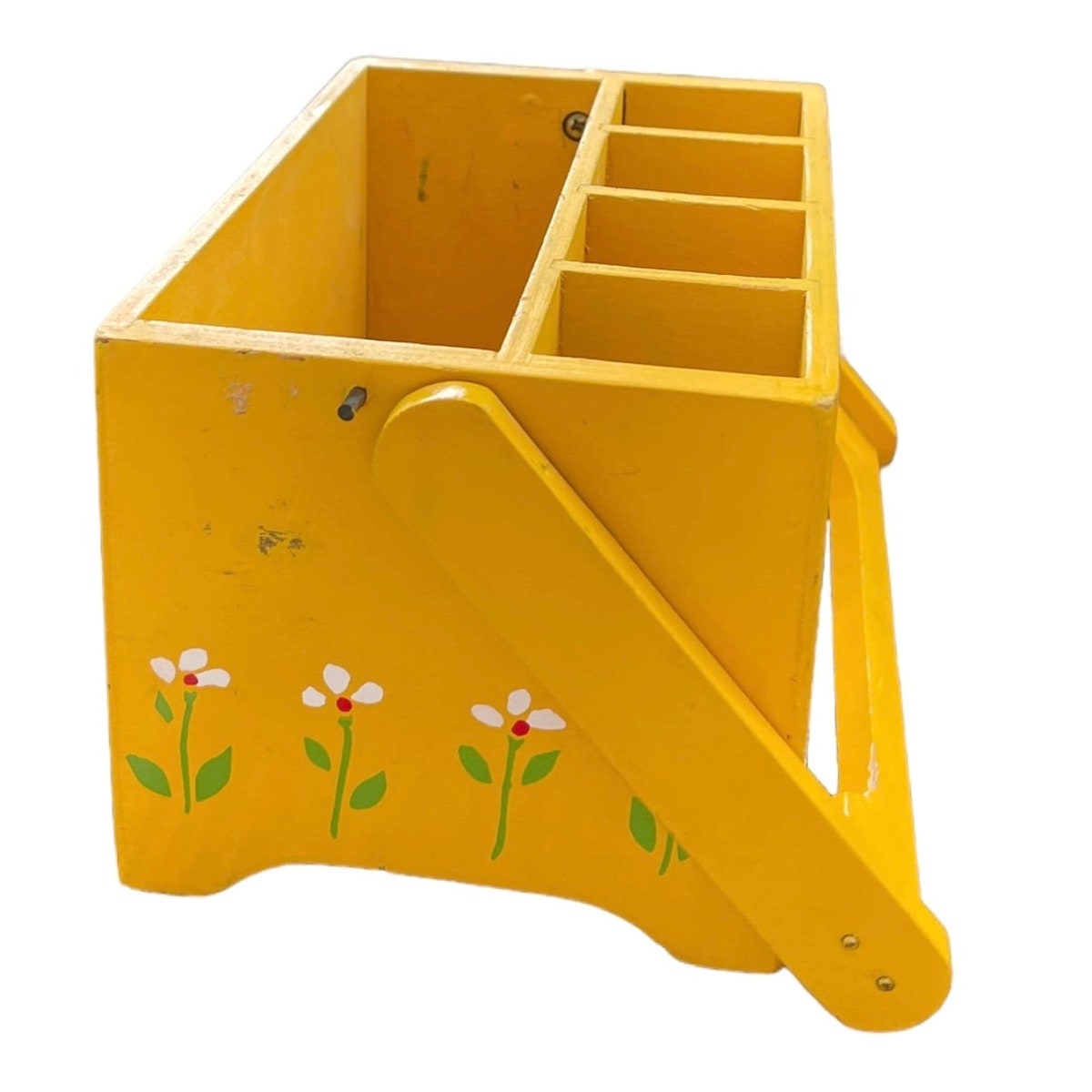 Vintage 1980s Yellow Wooden Tele-flora Garden Organizer, Repurpose for Organizing Silverware, Plastic Picnic Utensils or Markers and Pens - Etsy