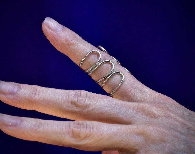 Arthritic Finger Splint15 Crisscross Design Ring Custom Made Sterling