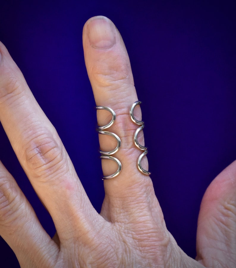 Arthritic Finger Splint15 Crisscross Design Ring Custom Made Sterling