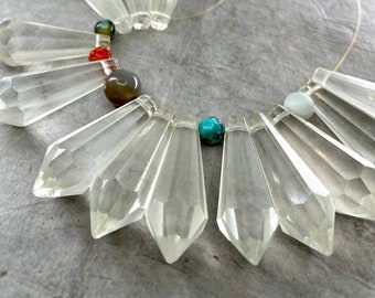 Destash, Chandelier crystals, crystal drops, vintage chandelier glass, vintage glass pendants, trade bead pendants