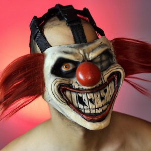 Verdrehte Metall Sweet Tooth Clown Latex Maske !
