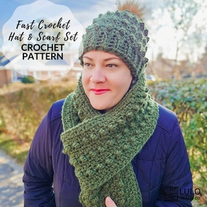 Fast Crochet Hat & Scarf Sherwood CROCHET PATTERN image 1