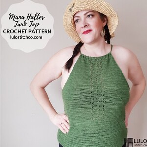 Halter Top Crochet Pattern, Crochet Summer Top, Sleeveless Top Crochet Pattern, Boho Top