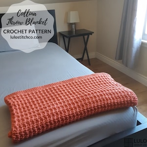 Chunky Crochet Blanket, Easy Crochet Throw Blanket - CROCHET PATTERN