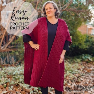 Easy Ruana Crochet Pattern, Simple Crochet Ruana, Modern Ruana,  Sophisticated Crochet Ruana "Rochefort" - CROCHET PATTERN