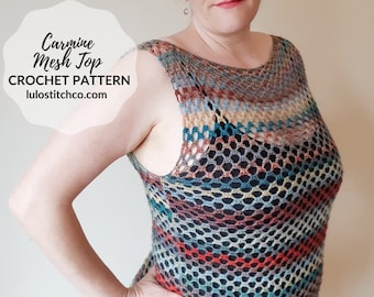 Mesh Summer Tank Top, Easy Crochet Summer Top - CROCHET PATTERN