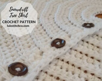 Christmas Tree Skirt Crochet Pattern, Xmas Tree Skirt Tutorial, Holiday Crochet Decor Pattern, Digital Download PDF