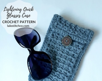 Quick, Easy Crochet Glasses Case (Sunglasses, Reading Glasses) - CROCHET PATTERN