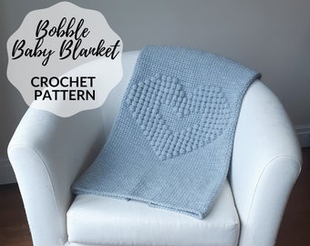 Manta de bebé a crochet - Heirloom - Bobble - PATRÓN DE GANCHILLO