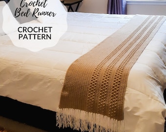 Patrón de camino de cama de crochet: tamaños Queen y King (descarga digital)