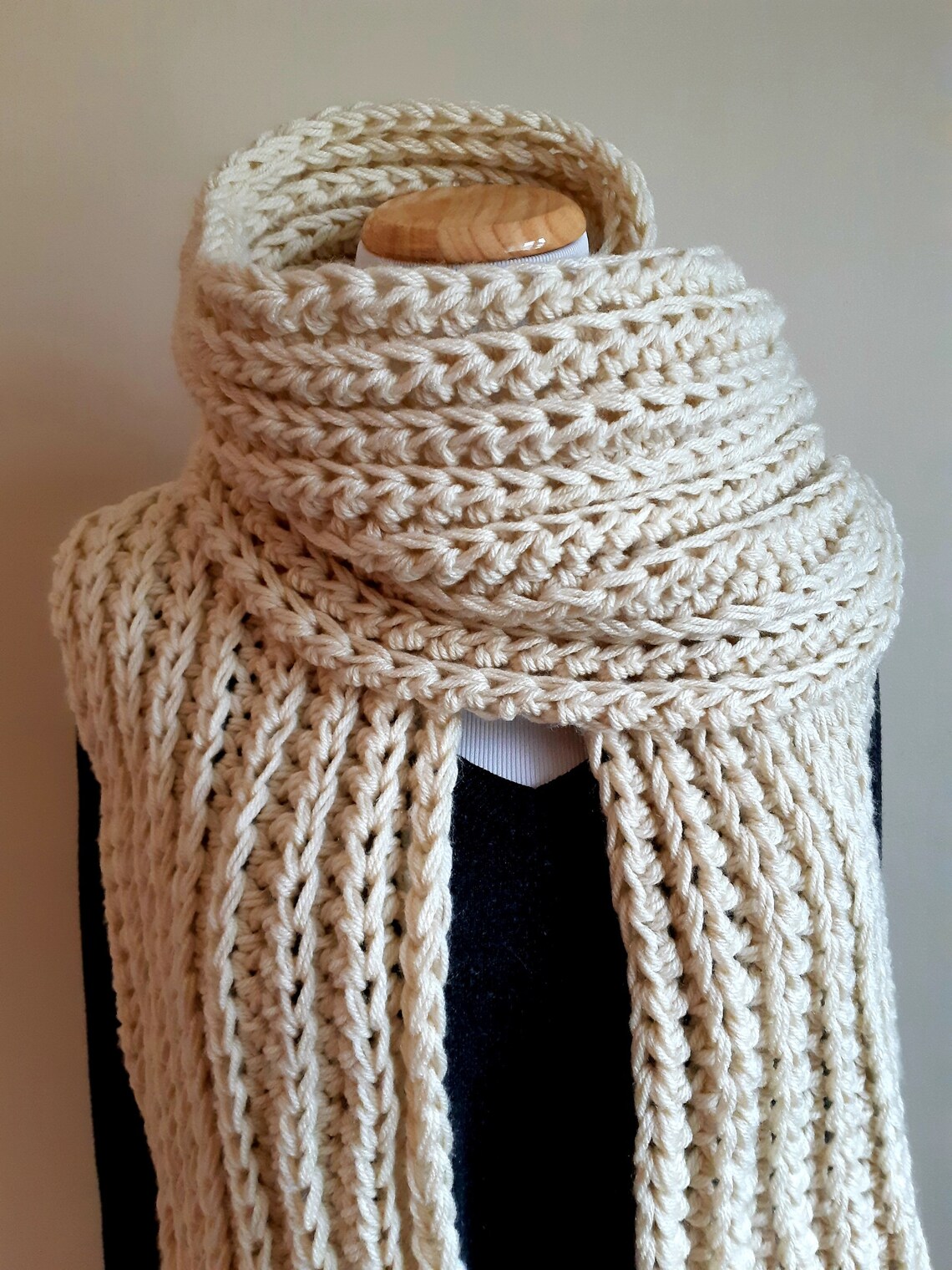Chunky Ribbed Crochet Super Scarf Pattern (digital Download) - Etsy