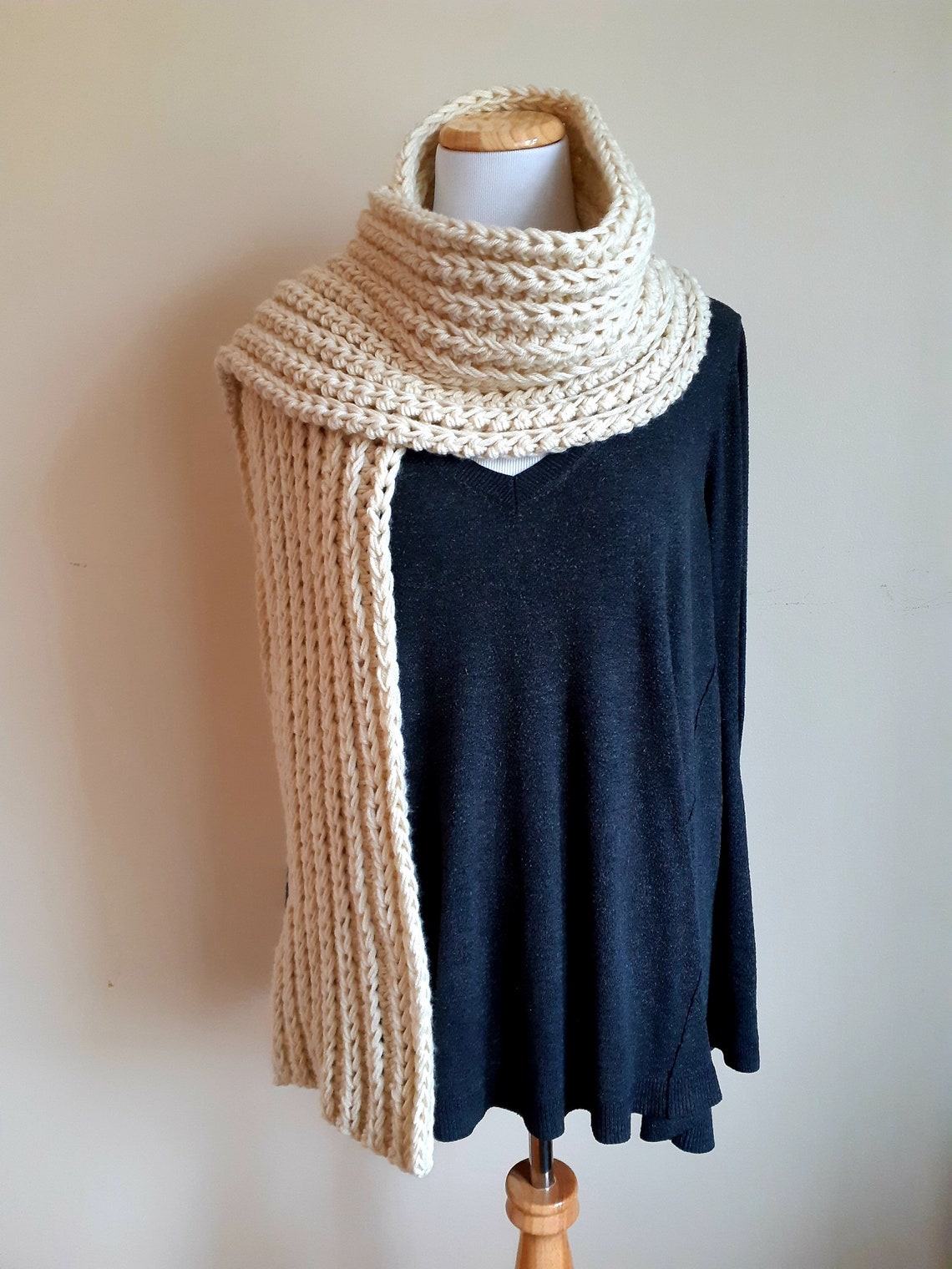 Chunky Ribbed Crochet Super Scarf Pattern (digital Download) - Etsy