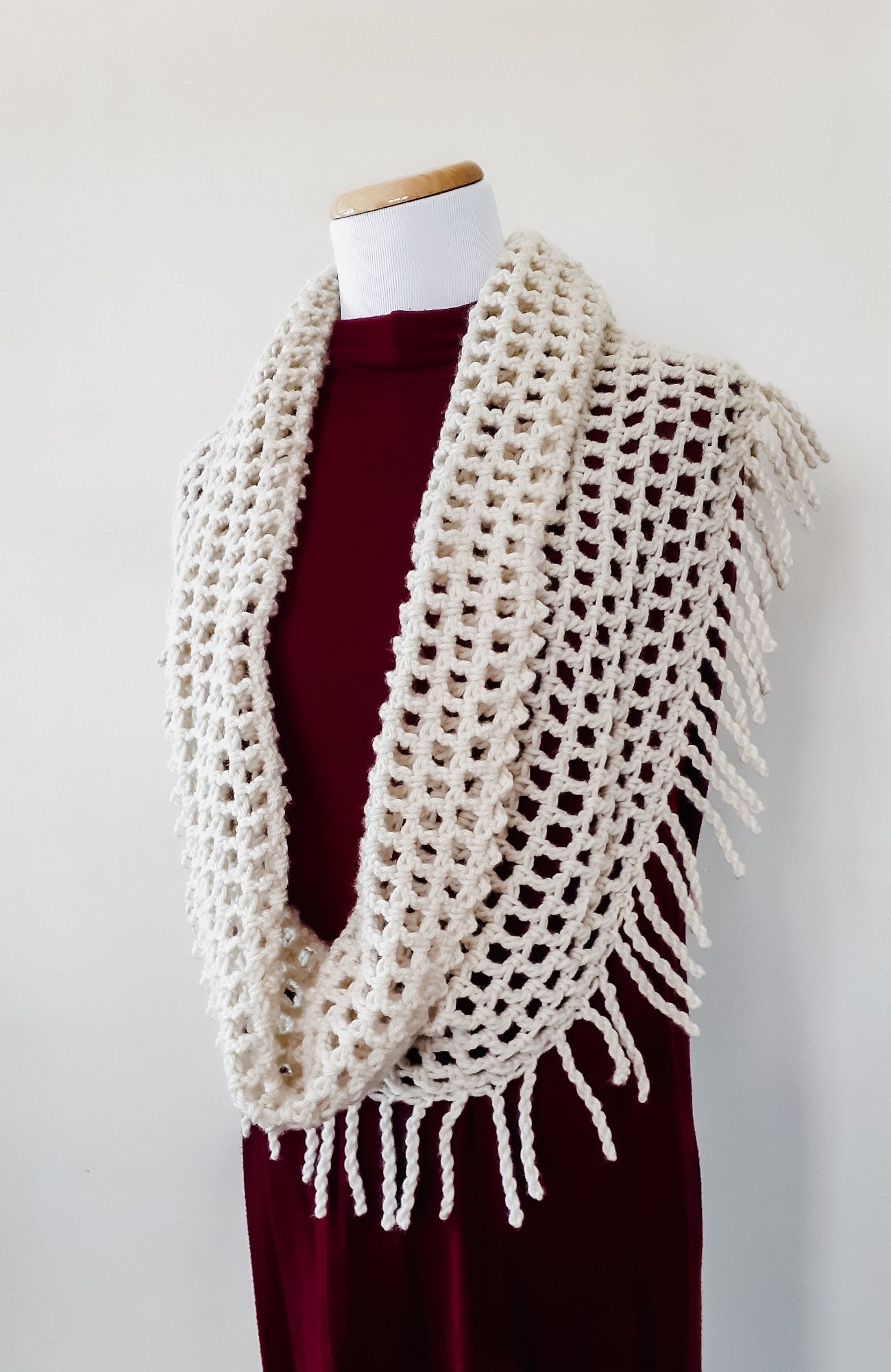 Crochet Twisted Fringe Infinity Scarf Pattern (digital Download) - Etsy