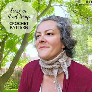Crochet Scarf Pattern, Crochet Kerchief, Crochet Neck Scarf, Crochet Head Wrap. Crochet Bandana