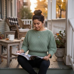 Crochet Bobble Sweater Pattern: Vintage Style Top (Digital Download)