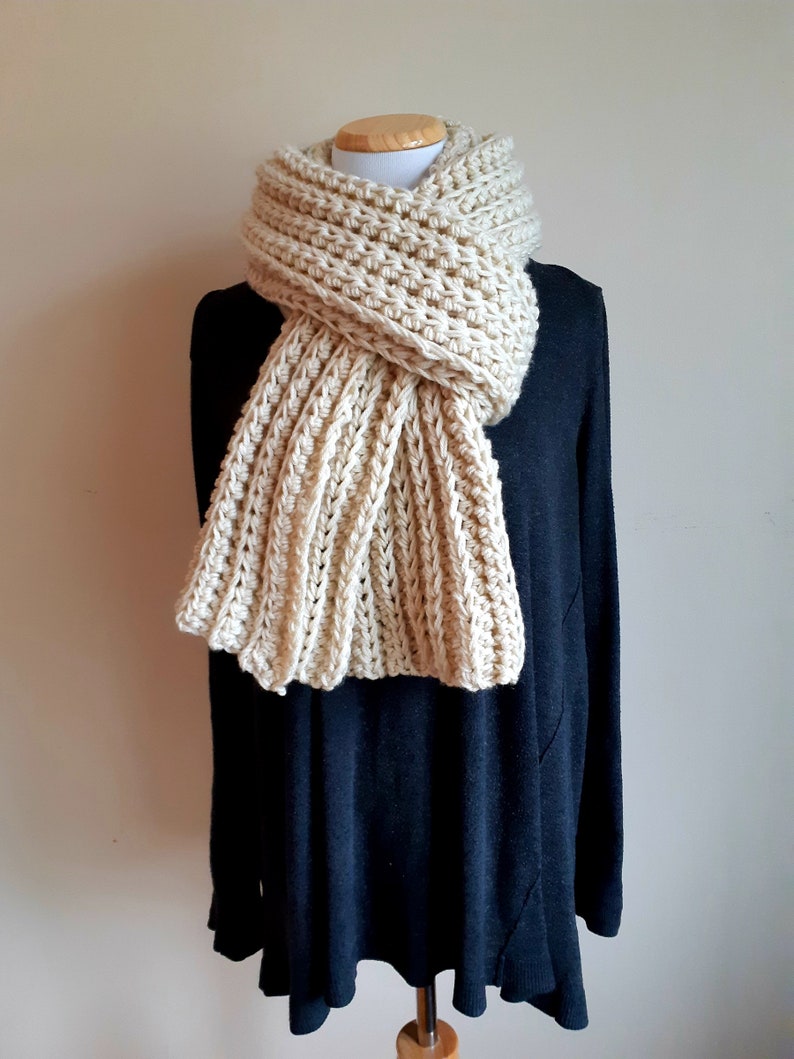 Chunky Ribbed Crochet Super Scarf Pattern (digital Download) - Etsy
