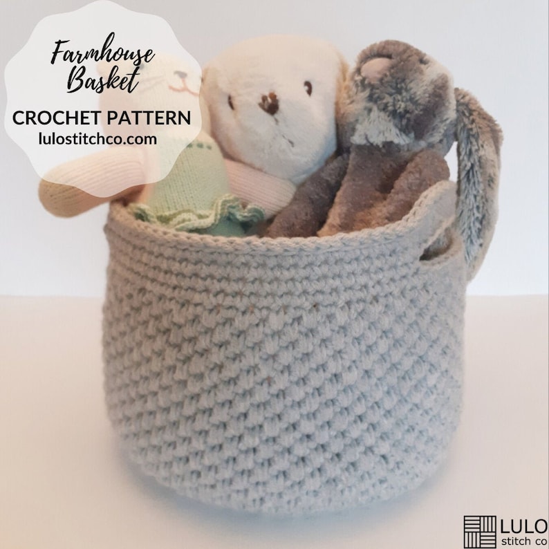 Farmhouse Basket CROCHET PATTERN image 1