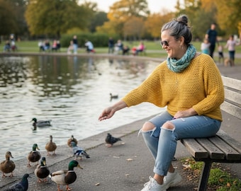 Crochet Batwing Sweater Pattern – Easy Lightweight Top, Customizable Length (PDF Download)