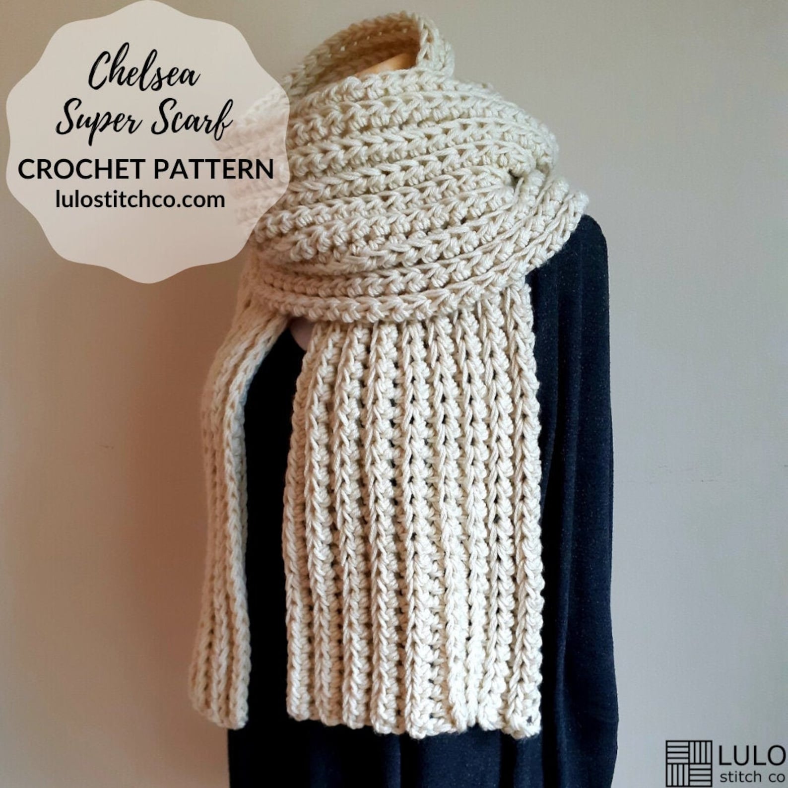 Chunky Ribbed Crochet Super Scarf Pattern (digital Download) - Etsy