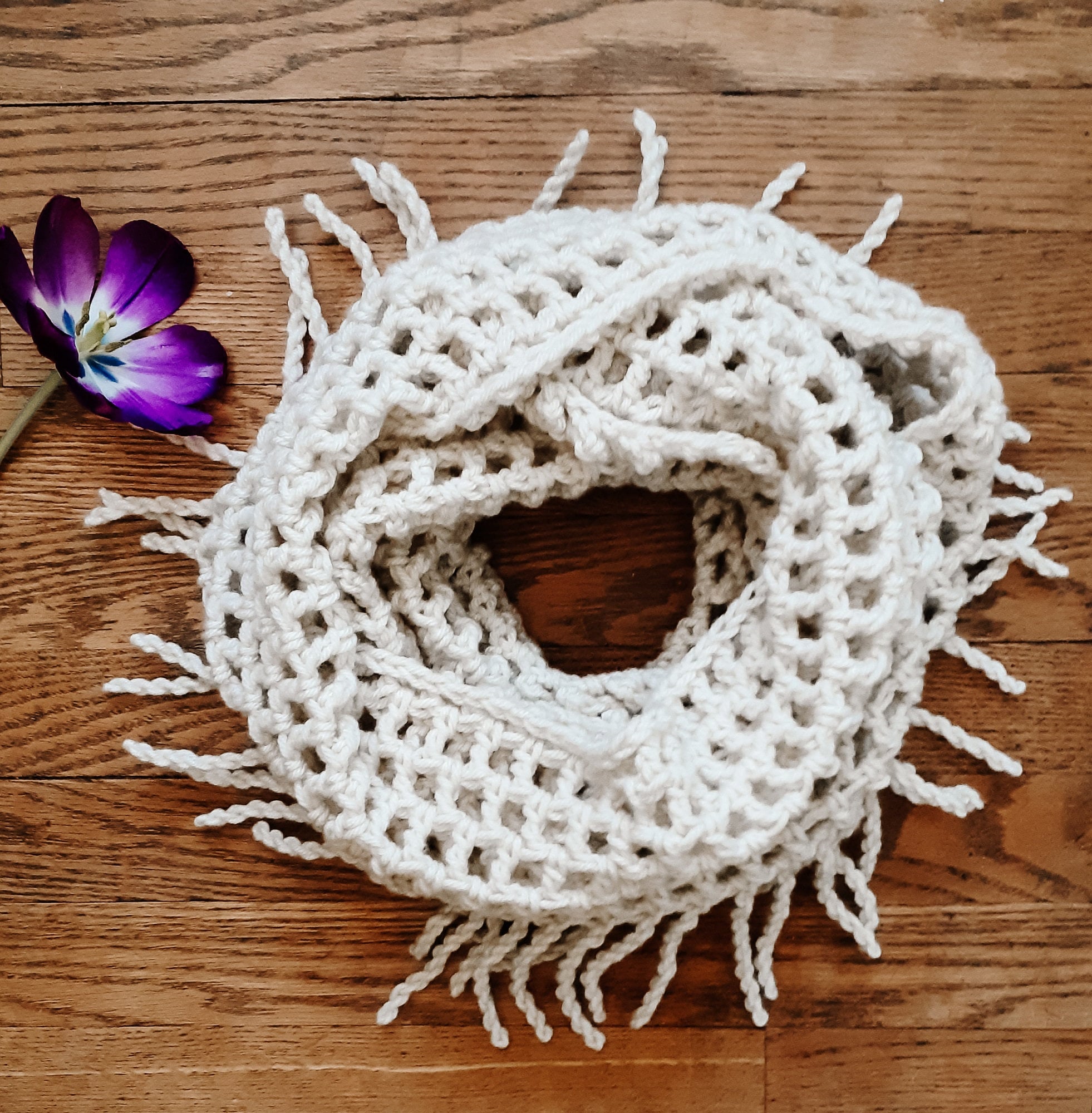 Crochet Twisted Fringe Infinity Scarf Pattern (digital Download) - Etsy