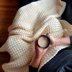Chunky Crochet Blanket The Sunday Throw CROCHET PATTERN image 3