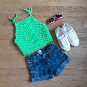 Kid&#39;s Halter Top - Girl&#39;s Crochet Summer Top - CROCHET PATTERN