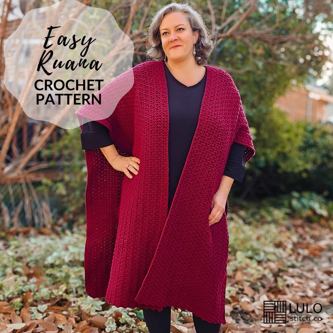 Easy Crochet Ruana Pattern: Beginner-friendly Modern Design (digital ...