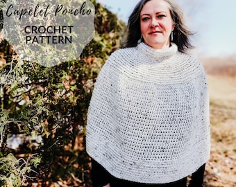 Crochet Capelet Poncho "Canterbury" - CROCHET PATTERN