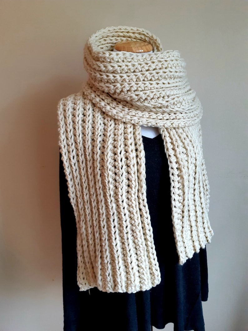 Chunky Ribbed Crochet Super Scarf Pattern (digital Download) - Etsy