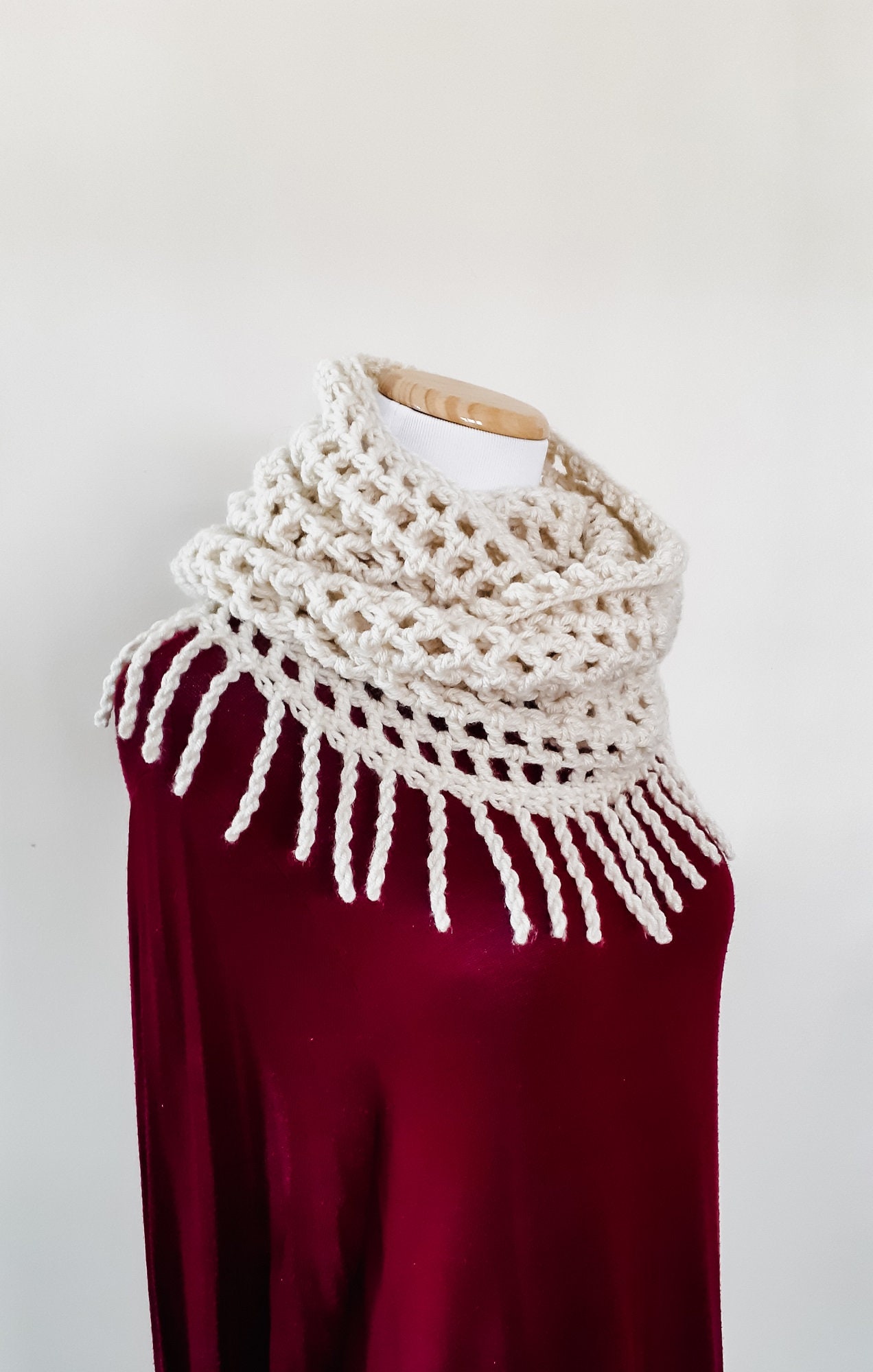 Crochet Twisted Fringe Infinity Scarf Pattern (digital Download) - Etsy