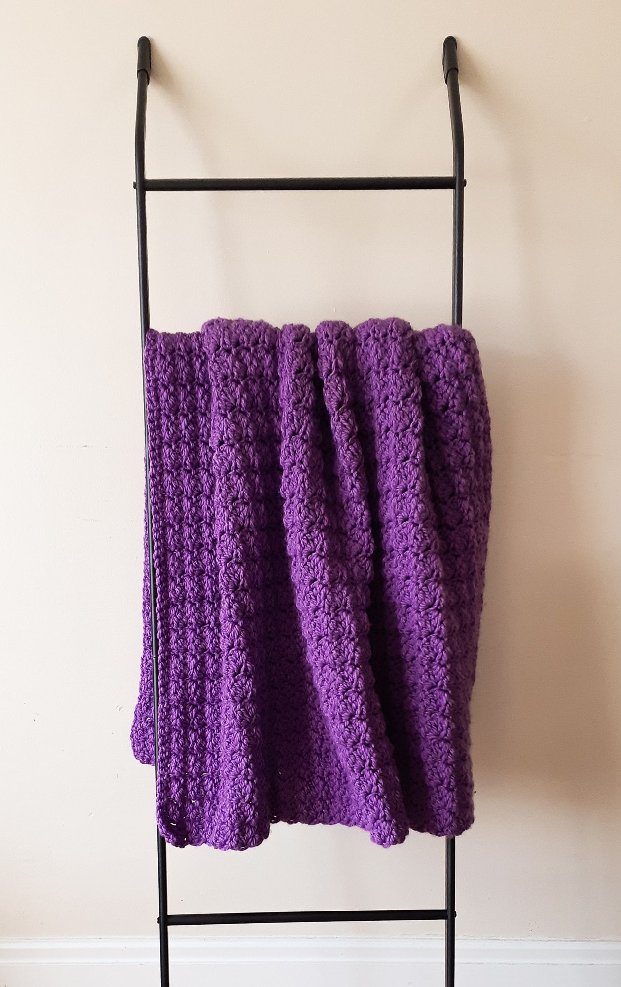 Chunky Crochet Throw Blanket, Pretty Crochet Throw "Andrea" - CROCHET PATTERN