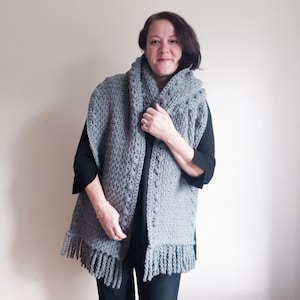Chunky Crochet Scarf, Crochet Super Scarf, Oversized Scarf - CROCHET PATTERN