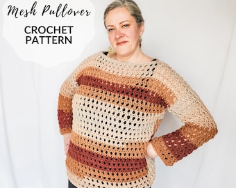 Crochet Mesh Sweater "Dakota" - CROCHET PATTERN