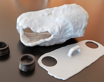 Magnetic Rock Gecko Hide with Removable View Port