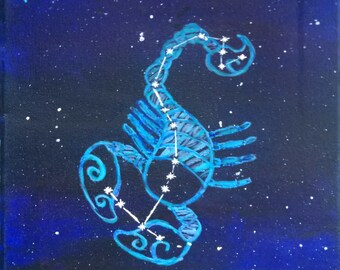 Scorpio scorpion constellation, glow in the dark Painting