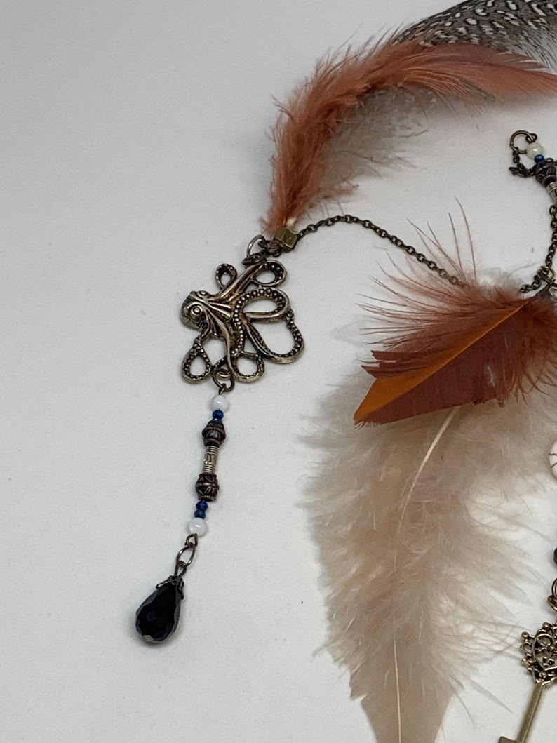 Pirate Captain Inspired Feathered Hair Clip