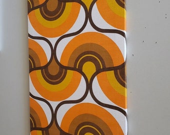 Awesome Mid Century Vintage 60s 70s Retro Stretched Fabric Framed
