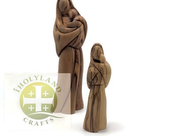 Wooden Virgin Mary Statue, Madonna and child statue, Religious Statues Catholic, Hand Carved Figurine, Olive Wood from the Holy Land