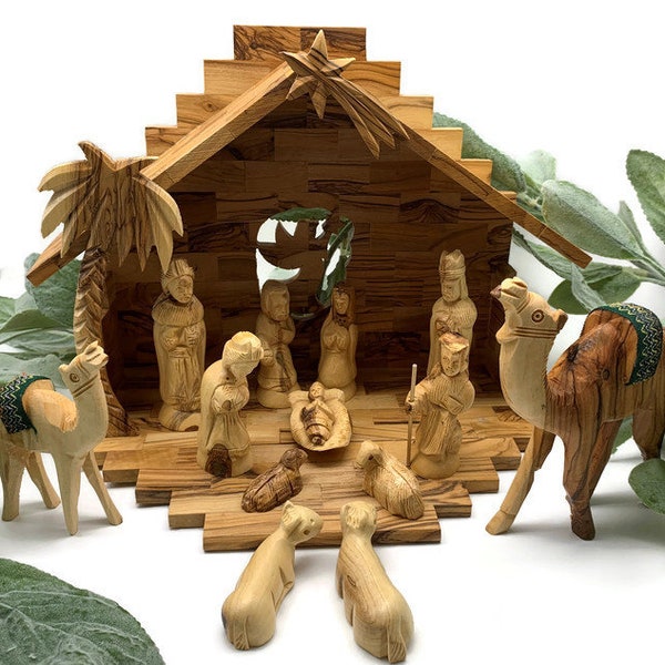 18.75”Christmas Nativity 20.25”set / scene with manger  -51 cm with barn animals main image 0