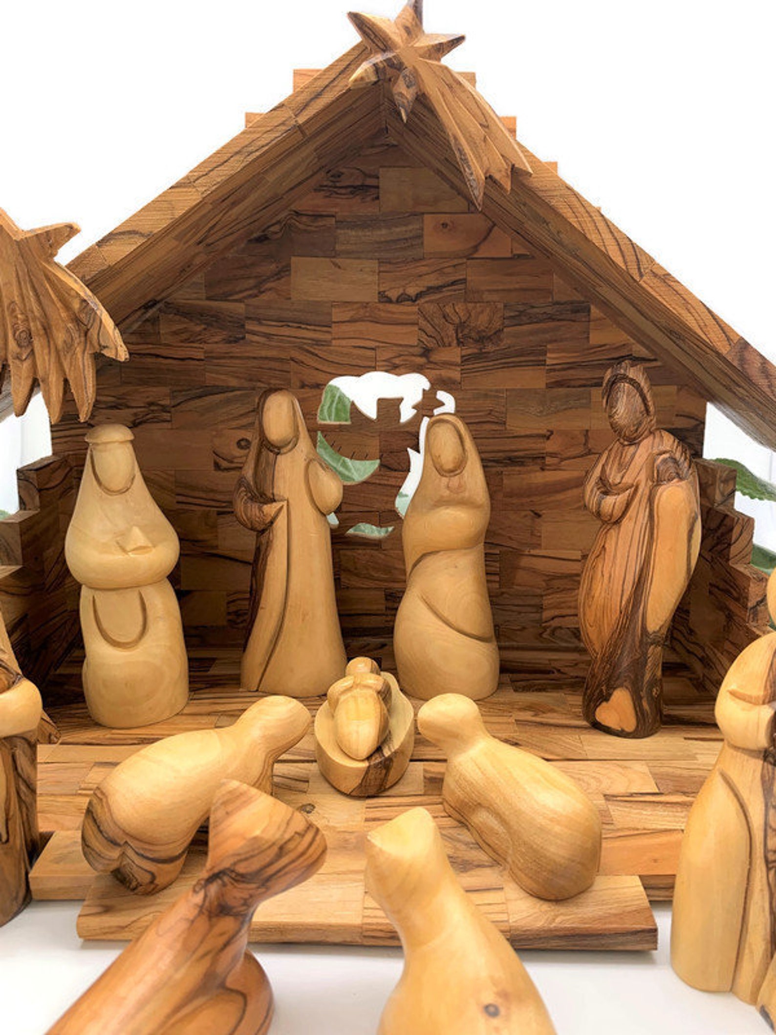 Large Nativity Set Wood Wooden Manger Stable for Nativity - Etsy